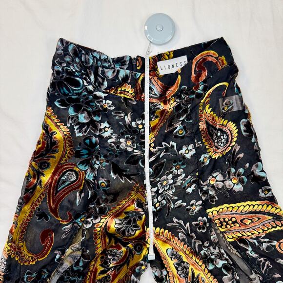 Lioness Velvet Burnout Paisley Wide Leg Pants Women's Small Whimsigoth Festival - Picture 11 of 15